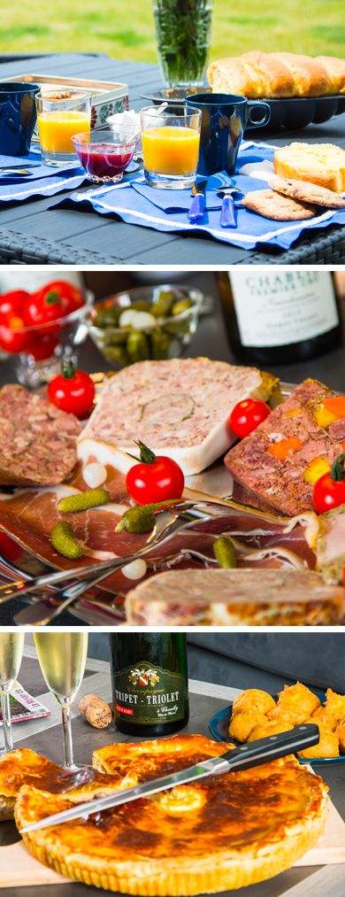 petit-dejeuner- plateau repas et apéritif servis au gîte Maison Indigo